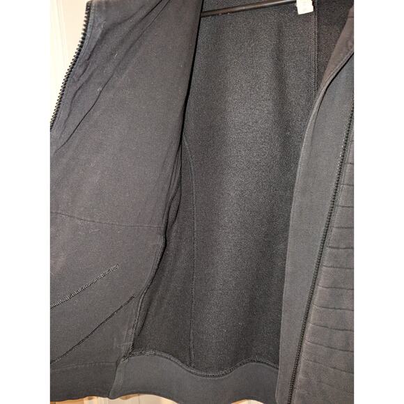 Lululemon Athletica Womens 4 Black Ribbed Jacket Asymmetrical Zip Cowl Collar - Picture 8 of 13